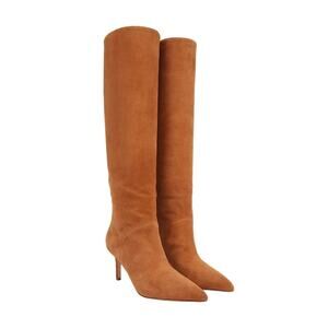 Veronica Beard Lexington Heeled Suede Tall Boots Pointed Toe Hazelwood Size 10M
